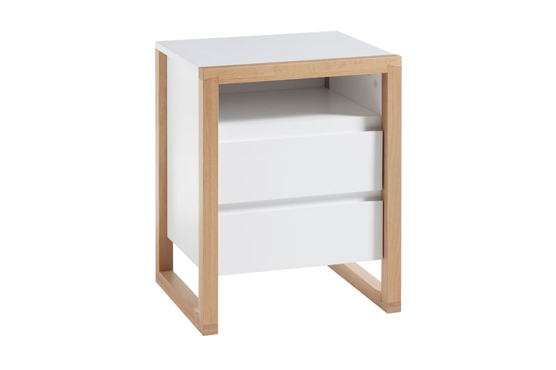 BIANCULLI Nattduksbord 48 cm Vit|Ek - Möbler - Sovrum - Sängbord