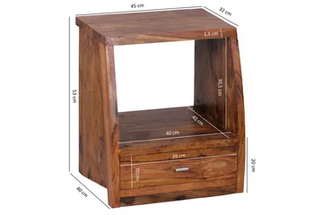 Bielss Sängbord 45 cm med Förvaring Låda + Hylla - Möbler - Sovrum - Sängbord