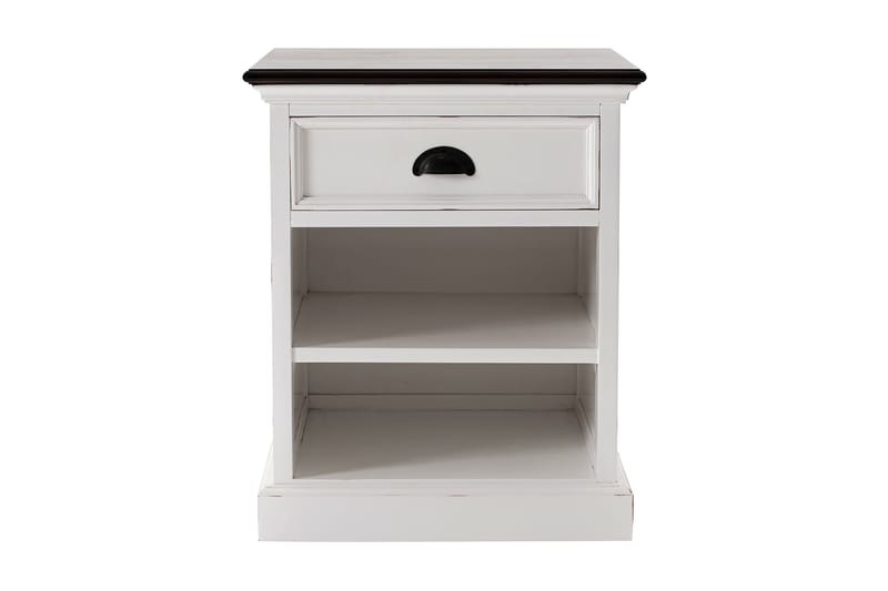 BLADEKULLA Sängbord 50 cm med Förvaring Låda + Hylla Brun/Vi - Sängbord - Bord