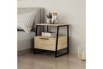 Bodsjö Sängbord 45 cm med Förvaring Hylla + Lucka - Brun - Möbler - Sovrum - Sängbord