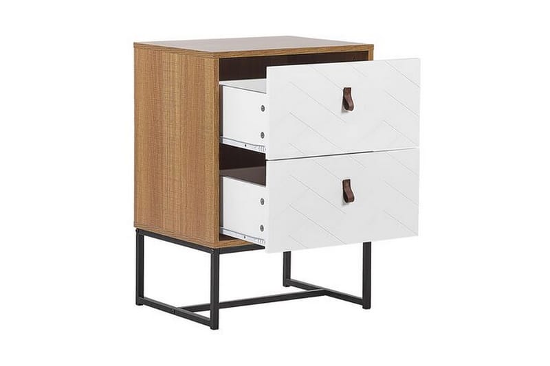 BRACANA Sängbord 49 cm Ljusbrun/Vit - Brun - Möbler - Sovrum - Sängbord