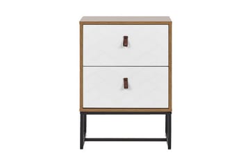 BRACANA Sängbord 49 cm Ljusbrun/Vit