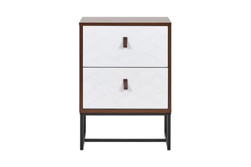 BRACANA Sängbord 49 cm Mörkbrun/Vit