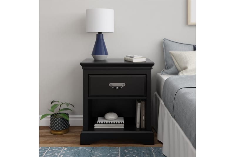 BRISTOL Sängbord 60x42 cm Svart - Dorel Home - Möbler - Sovrum - Sängbord