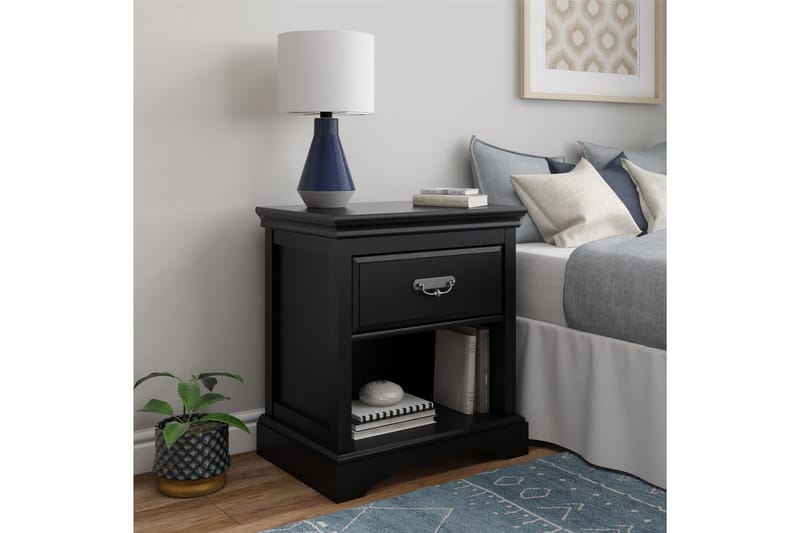 BRISTOL Sängbord 60x42 cm Svart - Dorel Home - Möbler - Sovrum - Sängbord