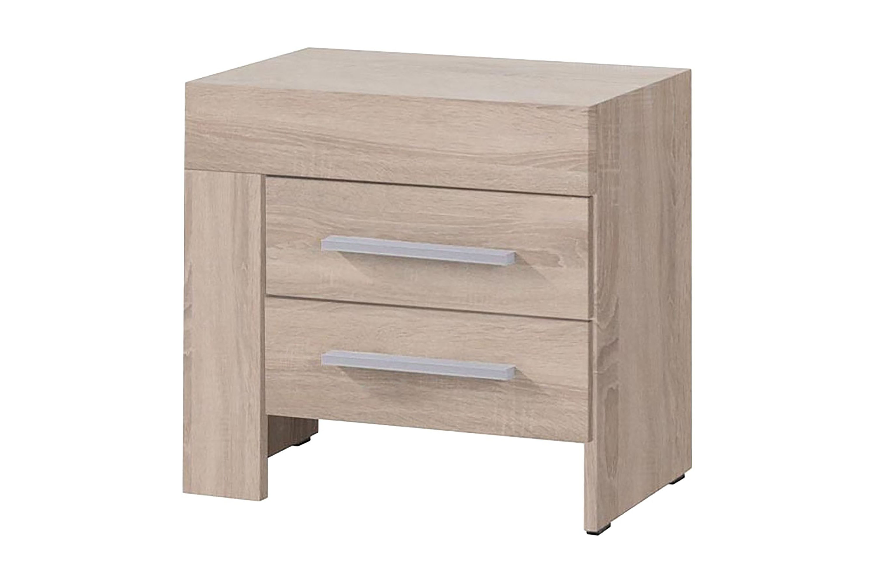 cezan sängbord 50 cm vänster med förvaring 2 lådor beige/grå - beige/grå
