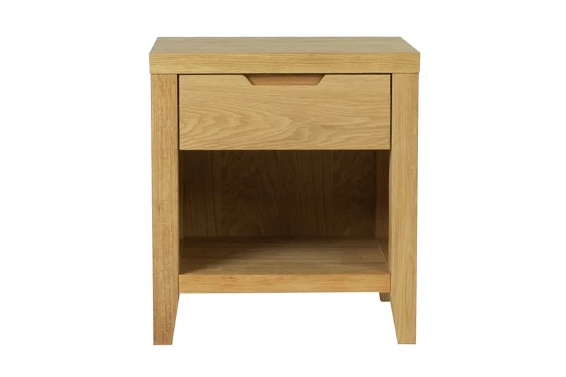Chamba Sängbord 50 cm i Trä med Förvaring och Lådor, Träfärgad
