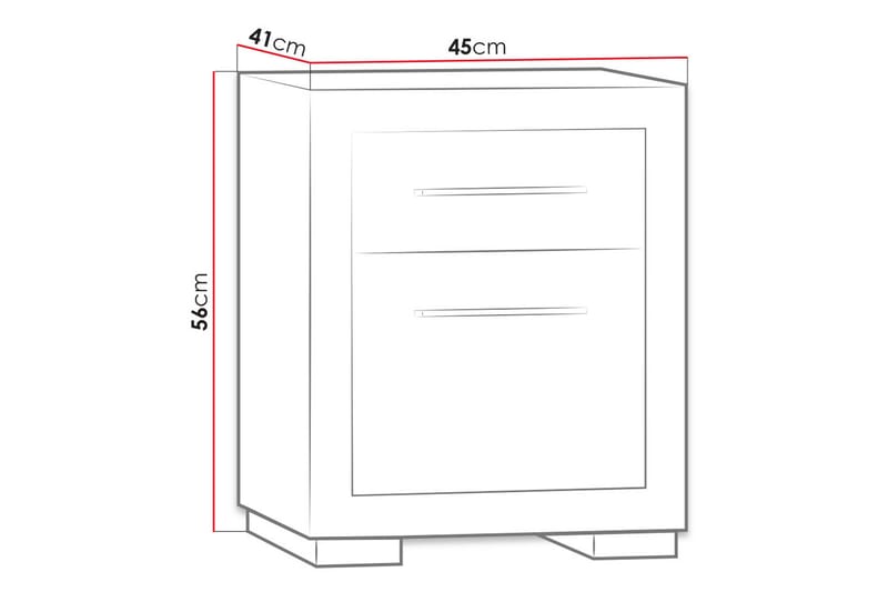 CHELES Sängbord 41 cm med Förvaring Låda + Skåp Ekfärg/Brun - Brun - Sängbord - Bord