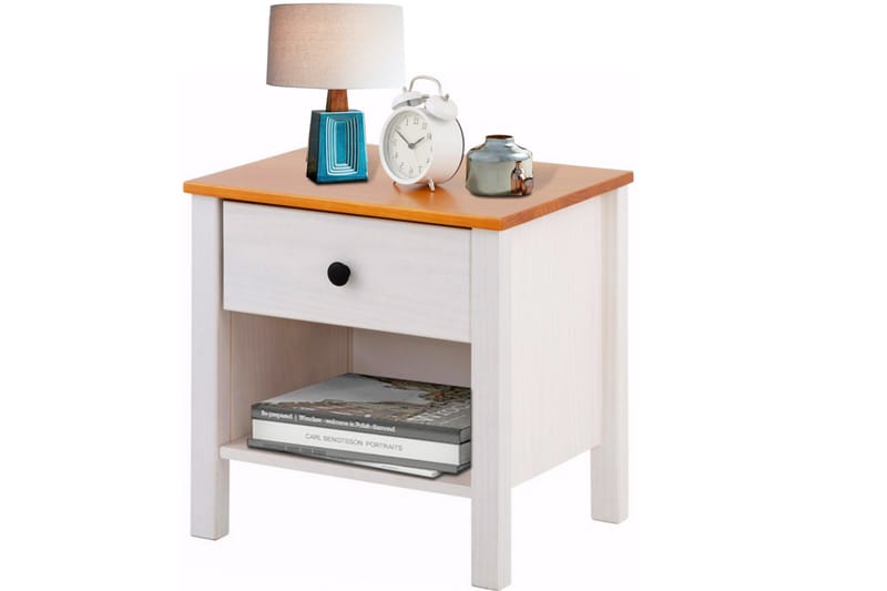 CHURRI Sängbord 43 cm Vit/Gul - Möbler - Sovrum - Sängbord