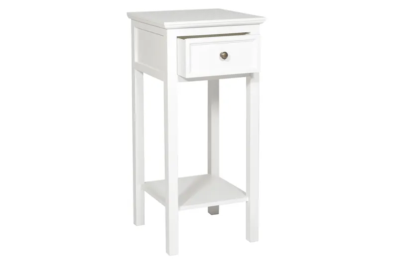 Cleana Sängbord 75 cm med Förvaring Låda - Vit - Möbler - Sovrum - Sängbord