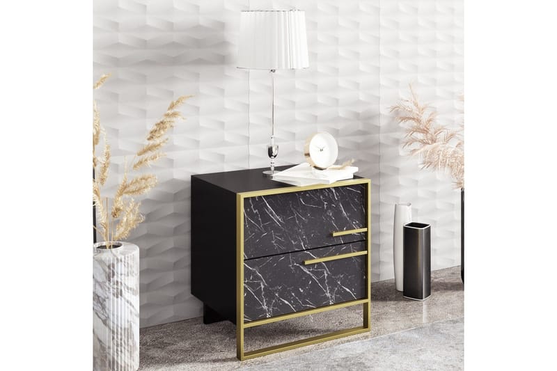 Cofield Nattduksbord 50 cm - Guld|Svart - Möbler - Sovrum - Sängbord