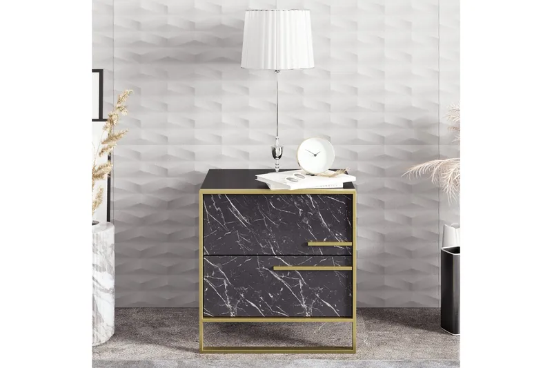 Cofield Nattduksbord 50 cm - Guld|Svart - Möbler - Sovrum - Sängbord