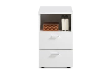 Colima Sängbord 35 cm med Förvaring 2 Lådor + Hylla - Extra Vit - Möbler - Sovrum - Sängbord