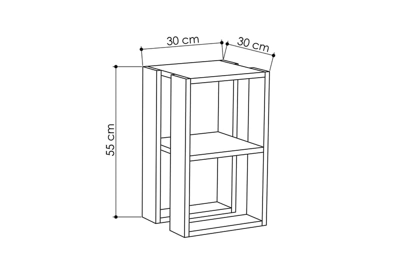 CORALEE Sängbord 30 cm med Förvaring Hylla Vit - Vit - Sängbord - Bord