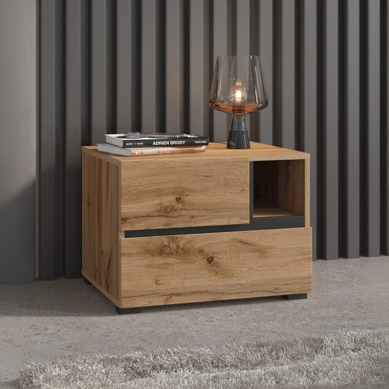 Sängbord Cross S med 2 lådor - Wotan Ek - Möbler - Sovrum - Sängbord