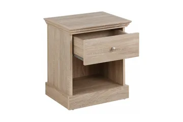 Dareia Sängbord 45 cm med Förvaring Låda + Hylla - Brun - Möbler - Sovrum - Sängbord