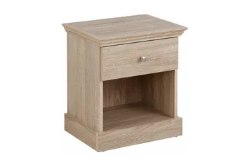 Dareia Sängbord 45 cm med Förvaring Låda + Hylla - Brun - Möbler - Sovrum - Sängbord