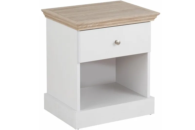 Dareia Sängbord 45 cm - Vit/Brun - Möbler - Sovrum - Sängbord