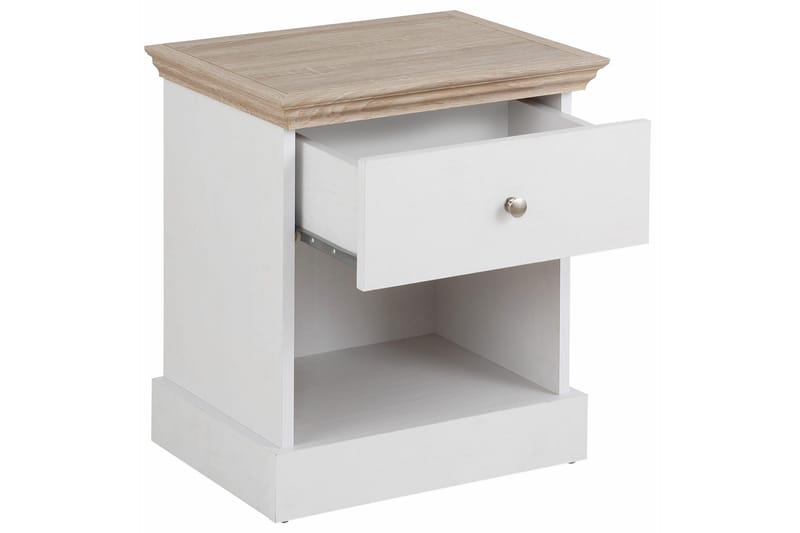 Dareia Sängbord 45 cm - Vit/Brun - Möbler - Sovrum - Sängbord