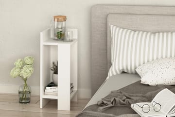 Decorta Sängbord 27 cm med Förvaring Hyllor + Luckor Vänster - Extra Vit - Möbler - Sovrum - Sängbord