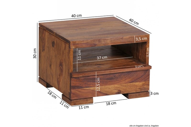DEVASTO Sängbord 40 cm Brun - Möbler - Sovrum - Sängbord
