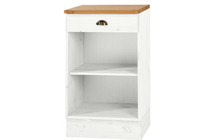 DRAGDO Sängbord 51 cm Vit/Natur - Möbler - Sovrum - Sängbord
