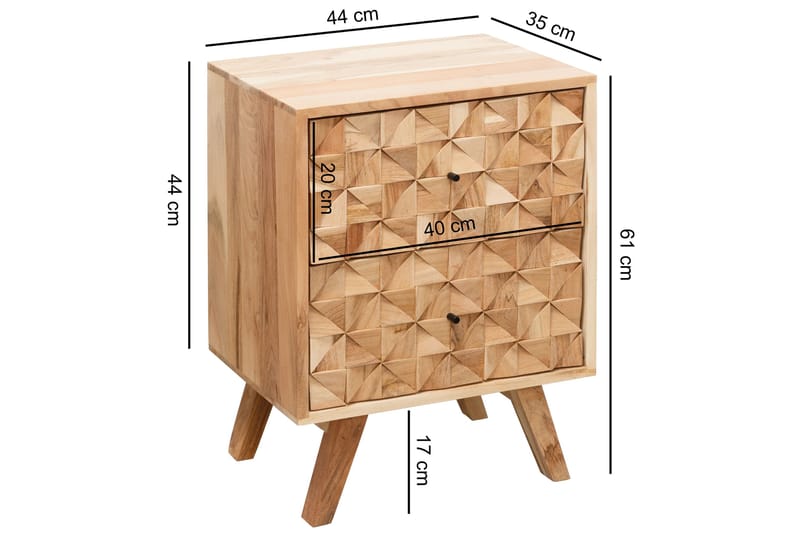 DWIER Sängbord 44 cm Brun - Sängbord - Bord