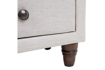 Emilia Sängbord med Förvaring och Lådor i Tyg med Träben - Beige - Möbler - Sovrum - Sängbord