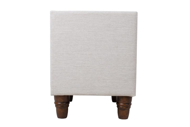 Emilia Sängbord med Förvaring och Lådor i Tyg med Träben - Beige - Möbler - Sovrum - Sängbord