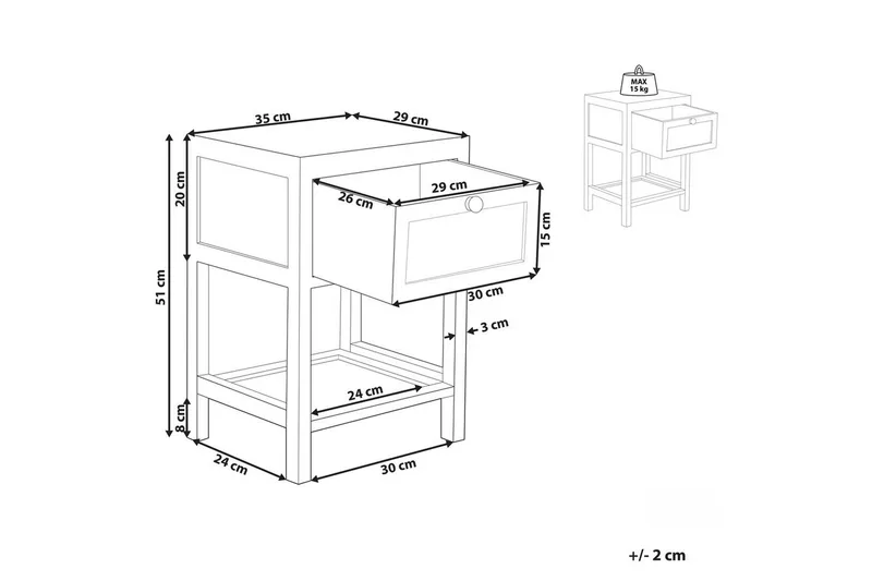 Sängbord Esto - Möbler - Sovrum - Sängbord