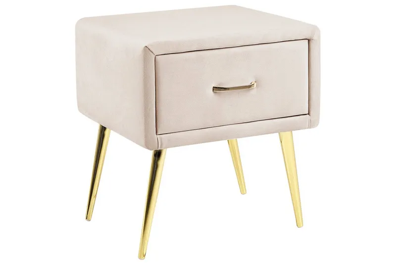 Sängbord Flayat Beige, guld, roséguld - Beige, guld, roséguld - Möbler - Sovrum - Sängbord