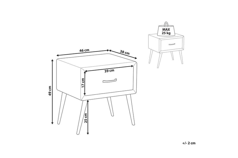 Sängbord Flayat Orange, guld - Orange, guld - Möbler - Sovrum - Sängbord