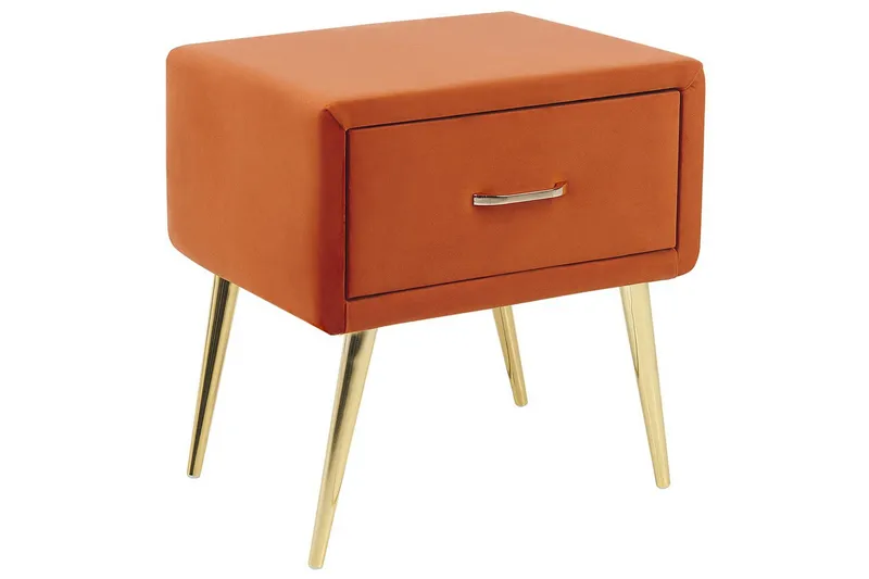 Sängbord Flayat Orange, guld, Orange, guld