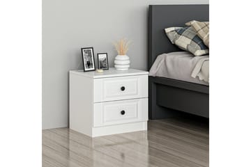 Fruitland Sängbord 54 cm i Trä med Förvaring och Lådor - Vit - Möbler - Sovrum - Sängbord