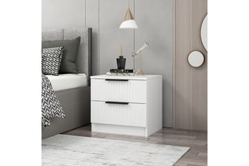 Fruitland Sängbord 54 cm i Trä med Förvaring och Lådor - Vit - Möbler - Sovrum - Sängbord