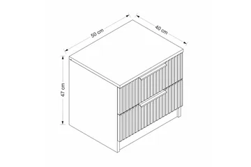 Fruitland Sängbord 54 cm - Vit - Möbler - Sovrum - Sängbord
