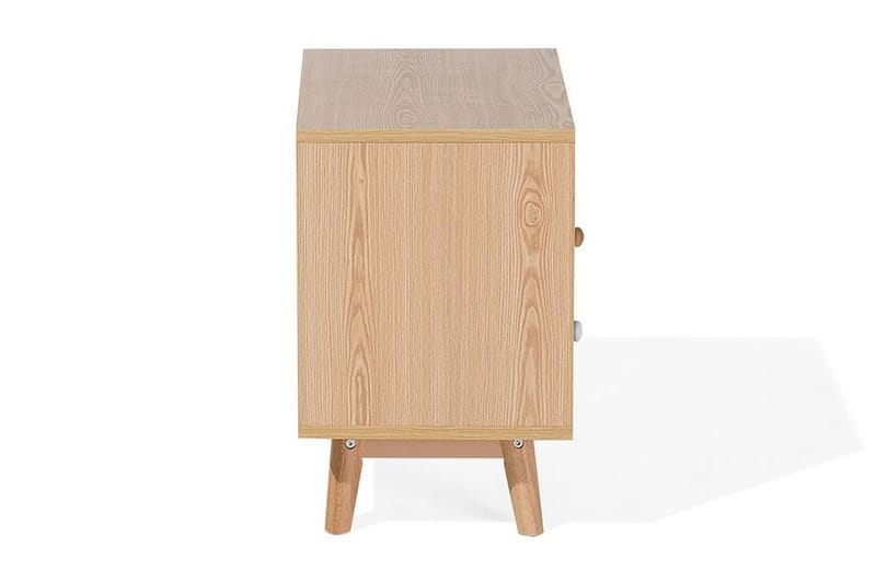 GREUEL Sängbord 40 cm med Förvaring 2 Lådor + Hylla Brun/Vit - Möbler - Sovrum - Sängbord