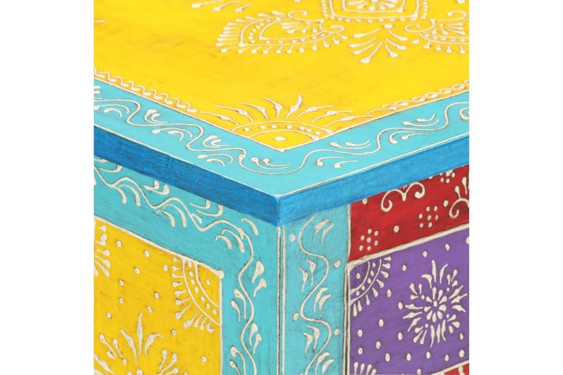 Handmålat sängbord 40x30x50 cm massivt mangoträ - Flerfärgad - Sängbord - Bord