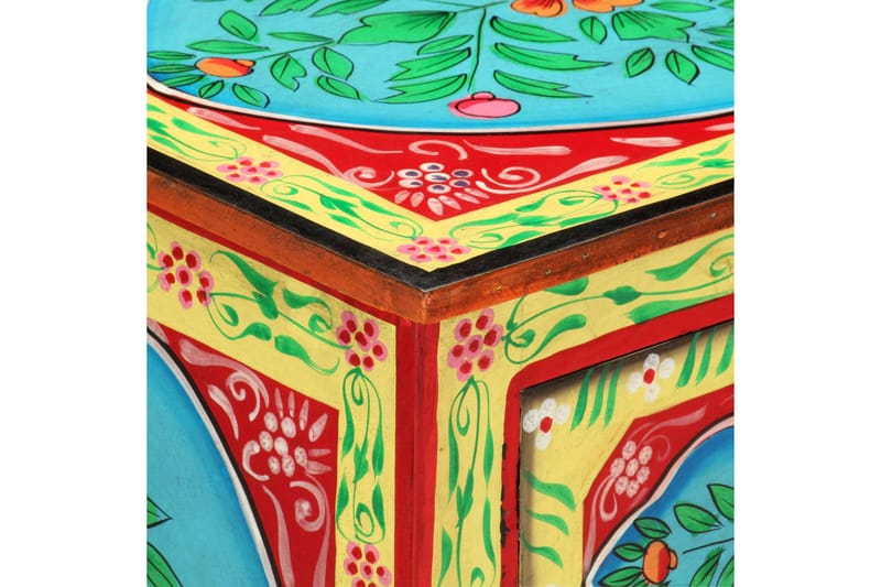 Handmålat sängbord 40x30x50 cm massivt mangoträ - Flerfärgad - Möbler - Sovrum - Sängbord