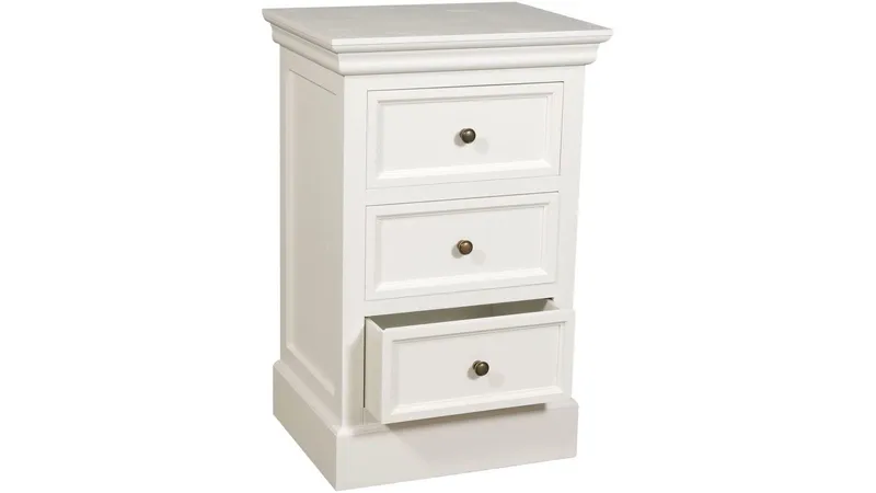 Sängbord Havin 3 Lådor 70 cm - Antikvit - Möbler - Sovrum - Sängbord