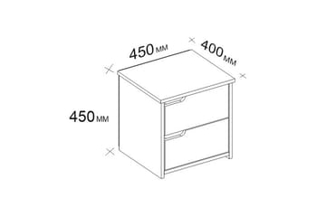 Hejde Sängbord 40 cm med Förvaring 2 Lådor - Vit - Möbler - Sovrum - Sängbord