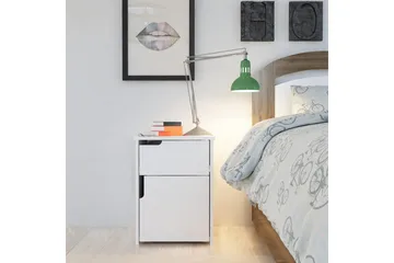 Hejde Sängbord 40 cm med Förvaring 2 Skåp - Vit - Möbler - Sovrum - Sängbord