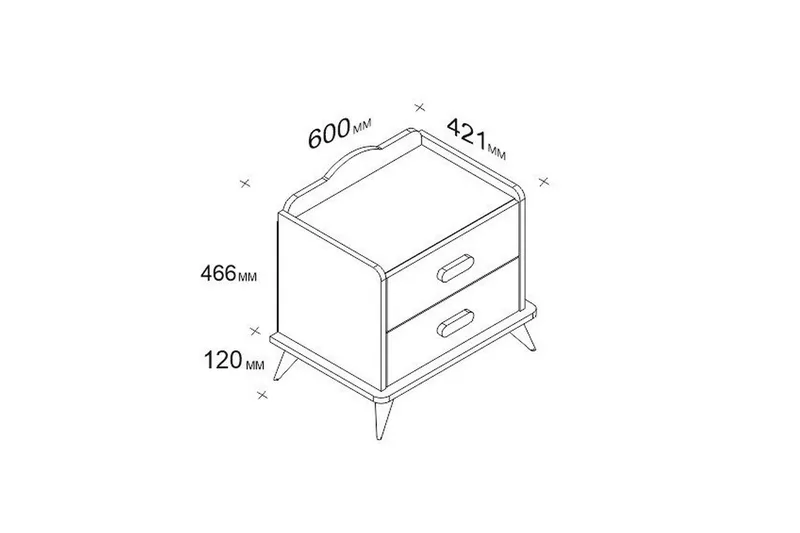 Hejde Sängbord 60 cm med Förvaring 2 Lådor - Vit - Möbler - Sovrum - Sängbord