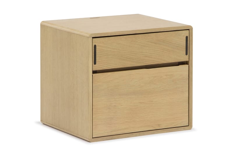 HULSIG Vägghängt Sängbord 32x40 cm Vänster Massiv Ek Trä Brun - Möbler - Sovrum - Sängbord