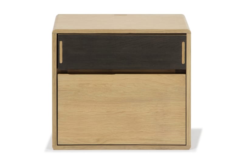 HULSIG Vägghängt Sängbord 32x40 cm Vänster Massiv Ek Trä Brun - Möbler - Sovrum - Sängbord