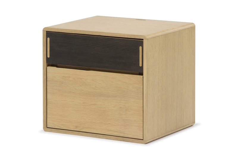 HULSIG Vägghängt Sängbord 32x40 cm Vänster Massiv Ek Trä Brun - Möbler - Sovrum - Sängbord