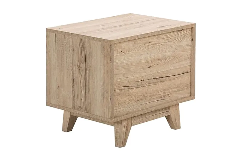 Hultz Sängbord 50 cm med Förvaring Låda + Hylla - Vit - Möbler - Sovrum - Sängbord