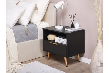 Indio Sängbord 50 cm - Svart/Guld - Möbler - Sovrum - Sängbord