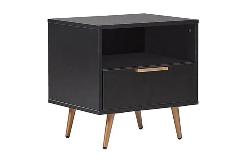 Indio Sängbord 50 cm - Svart/Guld - Möbler - Sovrum - Sängbord