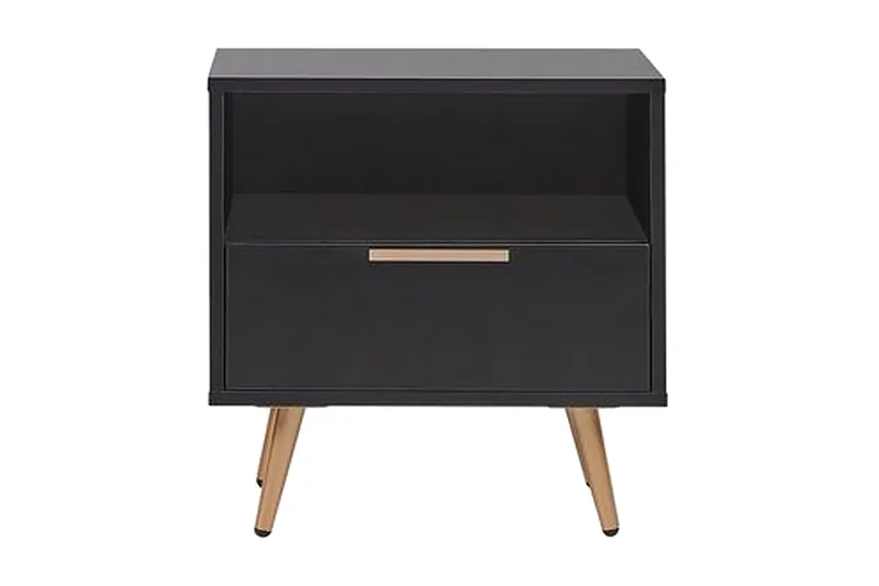 Indio Sängbord 50 cm, Svart/Guld